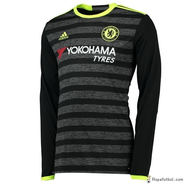 Camiseta Chelsea Replica Segunda Ropa ML 2016/17 Negro